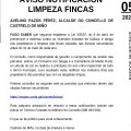 Notificacin sobre limpeza de fincas