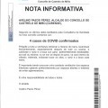 NOTA INFORMATIVA: 4 casos de COVID confirmados